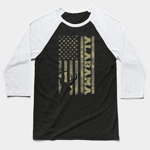 Alabama Deer Hunter Baseball T-Shirt by Etopix